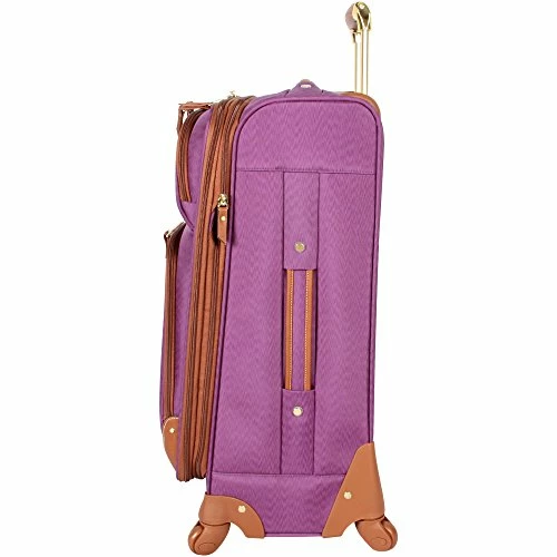 Steve Madden Designer Luggage Collection - Expandable 24 Inch Softside Bag - Durable Mid-sized Lightweight Checked Suitcase With 4-Rolling Spinner Wheels (Global Purple) 7 Steve Madden Designer Luggage Collection - Expandable 24 Inch Softside Bag - Durable Mid-sized Lightweight Checked Suitcase With 4-Rolling Spinner Wheels (Global Purple) - Image 7