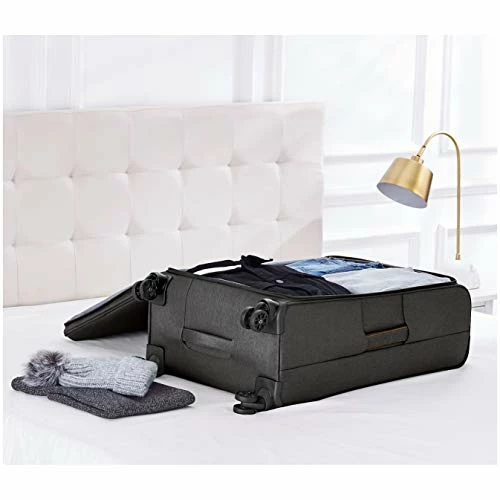 AmazonBasics Belltown Softside Rolling Spinner Suitcase Luggage - 30 Inch, Heather Black 3 AmazonBasics Belltown Softside Rolling Spinner Suitcase Luggage - 30 Inch, Heather Black - Image 3