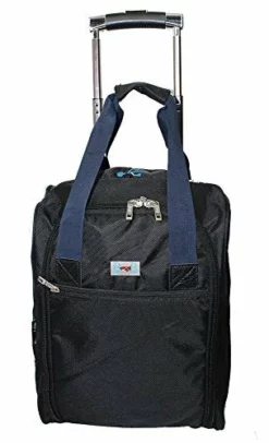 BoardingBlue Rolling Personal Item Under Seat For American, Spirit Frontier Airlines Black W Navy