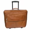 Piel Leather Traveler Garment Bag On Wheels In Saddle