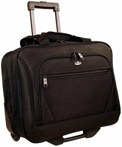 Olympia Luggage Deluxe Rolling Tote, Black, One Size 2 Olympia Luggage Deluxe Rolling Tote, Black, One Size - Image 2