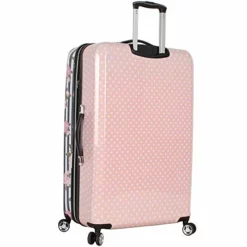 Betsey Johnson 4 Piece Designer Luggage - Expandable (ABS+PC) Hardside Lightweight Spinner Suitcases - Set Includes 15 Inch Underseat Bag, 20 Inch Carry On, 26 & 30 Inch Checked Bags (Stripe Roses) 15 Betsey Johnson 4 Piece Designer Luggage - Expandable (ABS+PC) Hardside Lightweight Spinner Suitcases - Set Includes 15 Inch Underseat Bag, 20 Inch Carry On, 26 & 30 Inch Checked Bags (Stripe Roses) -TRAVELPRO Sales 417diJMi93L
