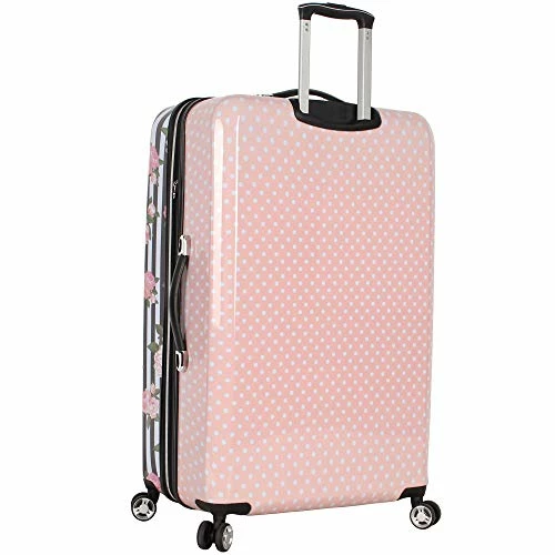 Betsey Johnson 4 Piece Designer Luggage - Expandable (ABS+PC) Hardside Lightweight Spinner Suitcases - Set Includes 15 Inch Underseat Bag, 20 Inch Carry On, 26 & 30 Inch Checked Bags (Stripe Roses) 7 Betsey Johnson 4 Piece Designer Luggage - Expandable (ABS+PC) Hardside Lightweight Spinner Suitcases - Set Includes 15 Inch Underseat Bag, 20 Inch Carry On, 26 & 30 Inch Checked Bags (Stripe Roses) - Image 7
