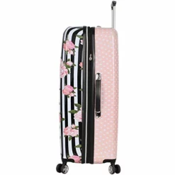 Betsey Johnson 4 Piece Designer Luggage - Expandable (ABS+PC) Hardside Lightweight Spinner Suitcases - Set Includes 15 Inch Underseat Bag, 20 Inch Carry On, 26 & 30 Inch Checked Bags (Stripe Roses) 16 Betsey Johnson 4 Piece Designer Luggage - Expandable (ABS+PC) Hardside Lightweight Spinner Suitcases - Set Includes 15 Inch Underseat Bag, 20 Inch Carry On, 26 & 30 Inch Checked Bags (Stripe Roses) -TRAVELPRO Sales 417xPAT29eL