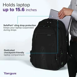 Targus Travel Laptop Backpack For 15.6 Inch Laptops, TSA Checkpoint-Friendly Carry On Travel Backpack For Women Men Business/College Laptop Bag For Work School Travel, Black (TBB013US) -TRAVELPRO Sales 4180OUo UFL