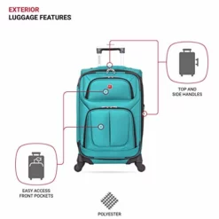 SwissGear Sion Softside Luggage With Spinner Wheels, Teal, Carry-On 21-Inch -TRAVELPRO Sales 41884q pBxL