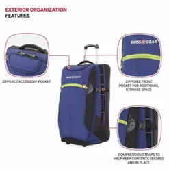 SwissGear Extra Large Lightweight Rolling Duffel, Blue/Green -TRAVELPRO Sales 418NurY41jL