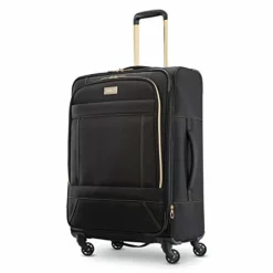 American Tourister Belle Voyage Softside Luggage With Spinner Wheels, Black, Checked-Medium 25-Inch