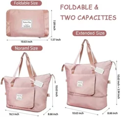 Large Capacity Folding Travel Bag, Travel Duffel Bag With Luggage Tag, Waterproof Lightweight Gym Bag With Wet And Dry Separation Bag, For Travel, Sports, Gym, Pink 17 Large Capacity Folding Travel Bag, Travel Duffel Bag With Luggage Tag, Waterproof Lightweight Gym Bag With Wet And Dry Separation Bag, For Travel, Sports, Gym, Pink -TRAVELPRO Sales 419qiFQkwsL