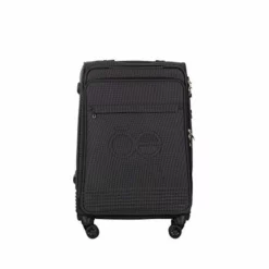 Cloe Checked Medium 24 Inch Luggage With 360º-spinner Wheels In Black Color
