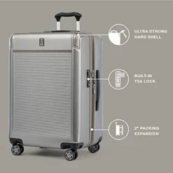 Travelpro Platinum Elite Hardside Expandable Spinner Luggage, Metallic Sand, 2-Piece Set (21/25) -TRAVELPRO Sales 41AAGrbeUwL