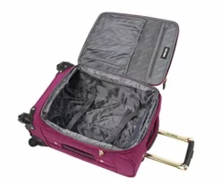 Steve Madden Designer Luggage Collection - Lightweight Softside Expandable Suitcase For Men & Women - Durable 20 Inch Carry On Bag With 4-Rolling Spinner Wheels (Peek-A-Boo Purple) 11 Steve Madden Designer Luggage Collection - Lightweight Softside Expandable Suitcase For Men & Women - Durable 20 Inch Carry On Bag With 4-Rolling Spinner Wheels (Peek-A-Boo Purple) -TRAVELPRO Sales 41APLlyypOL