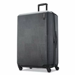 American Tourister Stratum XLT Expandable Hardside Luggage With Spinner Wheels, Jet Black, Checked-Large 28-Inch