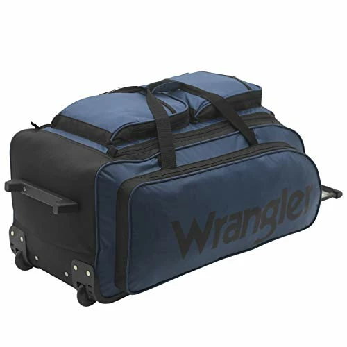 Wrangler Wesley Rolling Duffel Bag, Navy Blue, Large 30-Inch 2 Wrangler Wesley Rolling Duffel Bag, Navy Blue, Large 30-Inch - Image 2