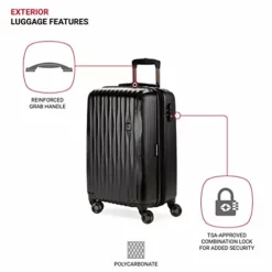 SwissGear 7272 Energie Hardside Luggage Carry-On Luggage With Spinner Wheels & TSA Lock, Black, 19” 16 SwissGear 7272 Energie Hardside Luggage Carry-On Luggage With Spinner Wheels & TSA Lock, Black, 19” -TRAVELPRO Sales 41AzVYLweXL