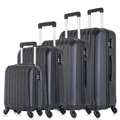 4 Piece Luggage Sets With Spinner Wheels Travel Suitcase Hard-shell Lightweight 16" 20" 24" 28" (4 PCS LM Black) 17 4 Piece Luggage Sets With Spinner Wheels Travel Suitcase Hard-shell Lightweight 16" 20" 24" 28" (4 PCS LM Black) -TRAVELPRO Sales 41BgplR6lgL