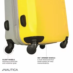 Nautica Hardside Carry On Luggage - 20 Inch Spinner Wheels Suitcase Lightweight Rolling Travel Bag For Under Seat, Yellow/Silver -TRAVELPRO Sales 41BwiGXrQqL