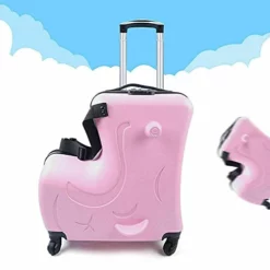 Fetcoi 20" Travel Luggage Rolling Suitcase Ride On Cartoon Luggage ABS+PU Unisex Case Pink -TRAVELPRO Sales 41Cb5 PHVXS