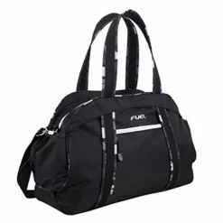 Fuel Sport Carryall Duffel For Gym, Travel Or Weekend Gateway, Black With White Zippers