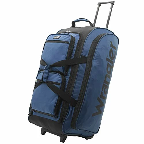 Wrangler Wesley Rolling Duffel Bag, Navy Blue, Large 30-Inch 1 Wrangler Wesley Rolling Duffel Bag, Navy Blue, Large 30-Inch