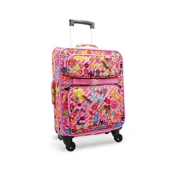 Bixbee Kids Luggage, Kids Luggage With Wheels For Girls & Boys With Telescoping Pullout Handle, Strap And Pockets- Lightweight Kids Suitcase & Carry On Bag For Airport, Travel, Overnight In Pink