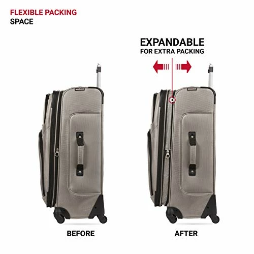 SwissGear Sion Softside Expandable Luggage, Pewter, Checked-Medium 25-Inch 7 SwissGear Sion Softside Expandable Luggage, Pewter, Checked-Medium 25-Inch - Image 7