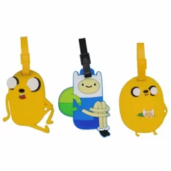 Set Of 3 - Super Cute Kawaii Cartoon Silicone Travel Luggage Id Tag For Bags (Adventure Time)