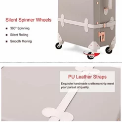 Unitravel Retro Luggage 26 Inch Lightweight Women Cute Suitcase With Spinner Wheels (Light Gray) 10 Unitravel Retro Luggage 26 Inch Lightweight Women Cute Suitcase With Spinner Wheels (Light Gray) -TRAVELPRO Sales 41E94mpBVbL