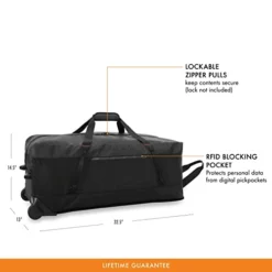 Briggs & Riley Extra Large Softside 2-Wheel Rolling Duffel, Black, 32" 23 Briggs & Riley Extra Large Softside 2-Wheel Rolling Duffel, Black, 32" -TRAVELPRO Sales 41FADWVnXeL