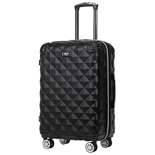 Kenneth Cole Reaction Diamond Tower Luggage Collection Lightweight Hardside Expandable 8-Wheel Spinner Travel Suitcase, Black, 24-Inch Checked 6 Kenneth Cole Reaction Diamond Tower Luggage Collection Lightweight Hardside Expandable 8-Wheel Spinner Travel Suitcase, Black, 24-Inch Checked - Image 6