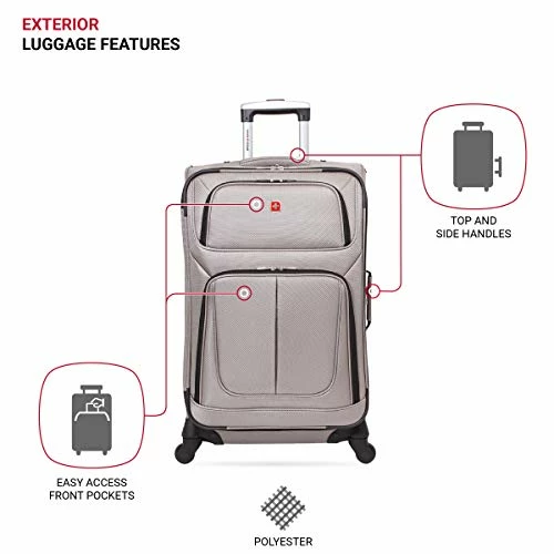 SwissGear Sion Softside Expandable Luggage, Pewter, Checked-Medium 25-Inch 8 SwissGear Sion Softside Expandable Luggage, Pewter, Checked-Medium 25-Inch - Image 8