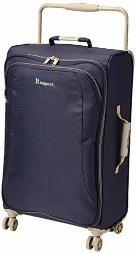 It Luggage World's Lightest New York Softside 8 Wheel Spinner, Evening Blue With Cobblestone Trim, Checked-Medium 28-Inch 1 It Luggage World's Lightest New York Softside 8 Wheel Spinner, Evening Blue With Cobblestone Trim, Checked-Medium 28-Inch