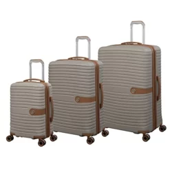 It Luggage Encompass 3 Piece Hardside 8 Wheel Expandable Spinner Set, Sandy Skin, 3 Pc