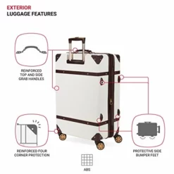 SwissGear 7739 Trunk, Hardside Spinner Luggage (White, Checked-Large 26 Inch) -TRAVELPRO Sales 41GqbbzangL