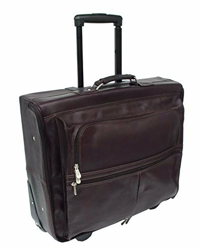 Piel Leather Traveler Garment Bag On Wheels In Saddle 3 Piel Leather Traveler Garment Bag On Wheels In Saddle - Image 3