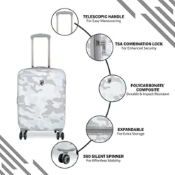 Heys Black Camo 21" Carry On Spinner Luggage (White) 11 Heys Black Camo 21" Carry On Spinner Luggage (White) -TRAVELPRO Sales 41InuwiWwHL