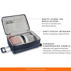 Briggs & Riley Sympatico Hardside Medium Spinner Luggage, Matte Navy, 27-Inch Checked -TRAVELPRO Sales 41IpUgsUViL