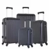 4 Piece Luggage Sets With Spinner Wheels Travel Suitcase Hard-shell Lightweight 16" 20" 24" 28" (4 PCS LM Black)