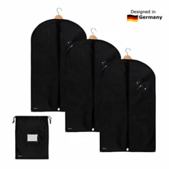 Bruce. 3 X Premium Garment Bag Incl. Shoe Bag | 39.4 X 23.6 Inches | Suit Bags For Travel And Storage | Breathable Bags For Suits, Jackets And Dresses (39.4 X 23.6 Inches - 100 Cm X 60 Cm)