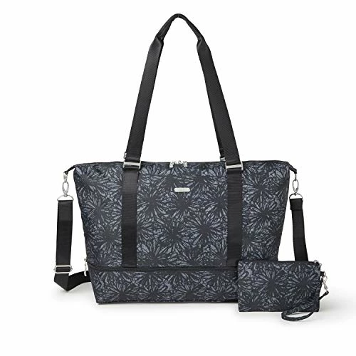 Baggallini Expandable Carry On Duffel, Onyx Floral 1 Baggallini Expandable Carry On Duffel, Onyx Floral