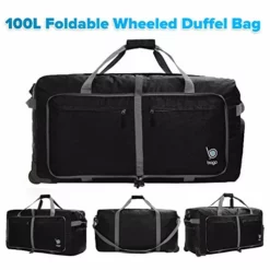 Wheeled Duffle Bag Luggage - 100L Large Rolling Duffel Bag 30 Inch Folding Duffle Bag For Travel - Packable Duffle Bag With Rollers (Black) -TRAVELPRO Sales 41K0simaB6L