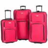 Travelers Club Genova Expandable Luggage Set, Red, 3 Piece