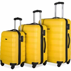 Merax Travelhouse Luggage Set 3 Piece Expandable Lightweight Spinner Suitcase (Yellow) -TRAVELPRO Sales 41Kw4zdatkL
