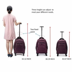Racini Nylon Waterproof Rolling Backpack, Freewheel Travel Wheeled Backpack, Carry-on Luggage With Anti-Theft Zippers(Purple) -TRAVELPRO Sales 41LeUpRByjL