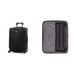 Travelpro Crew Versapack-Softside Expandable Spinner Wheel Luggage, Jet Black, 2-Piece Set (Suiter Insert/21)