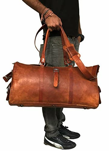 Leather Travel Duffle Bag Gym Overnight Weekend Luggage Carry On Airplane Underseat Bag 4 Leather Travel Duffle Bag Gym Overnight Weekend Luggage Carry On Airplane Underseat Bag - Image 4