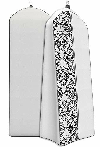 Women’s Dress And Gown Garment Bag - 72”x24” - 20” Tapered Gusset, Black And White Damask 1 Women’s Dress And Gown Garment Bag - 72”x24” - 20” Tapered Gusset, Black And White Damask