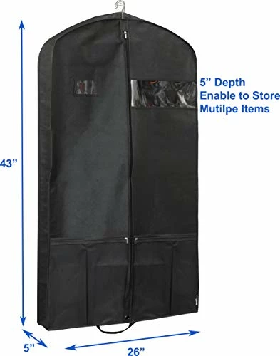 Simple Houseware 43-Inch Heavy Duty Garment Bag W/Pocket For Dresses, Coats 6 Simple Houseware 43-Inch Heavy Duty Garment Bag W/Pocket For Dresses, Coats - Image 6