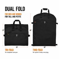 Trifold 66 Inch Women Travel Garment Bag With 7 Pockets | Extra Long Wedding Dress, Formal, Evening, Ball Gown | Hanging, Breathable, Foldable | Full Length Traveling Carry On For Clothes -TRAVELPRO Sales 41NhUgSWdRL