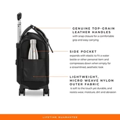 Briggs & Riley Rhapsody Softside Underseat Carry On Cabin Spinner, Black, Wide 16-Inch -TRAVELPRO Sales 41NuNssLY0L